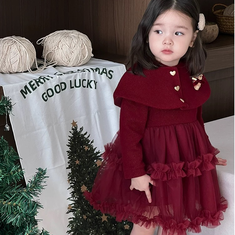 冬季宝宝周岁礼服裙加绒套装蓬蓬公主纱裙洋气可爱女童公主裙