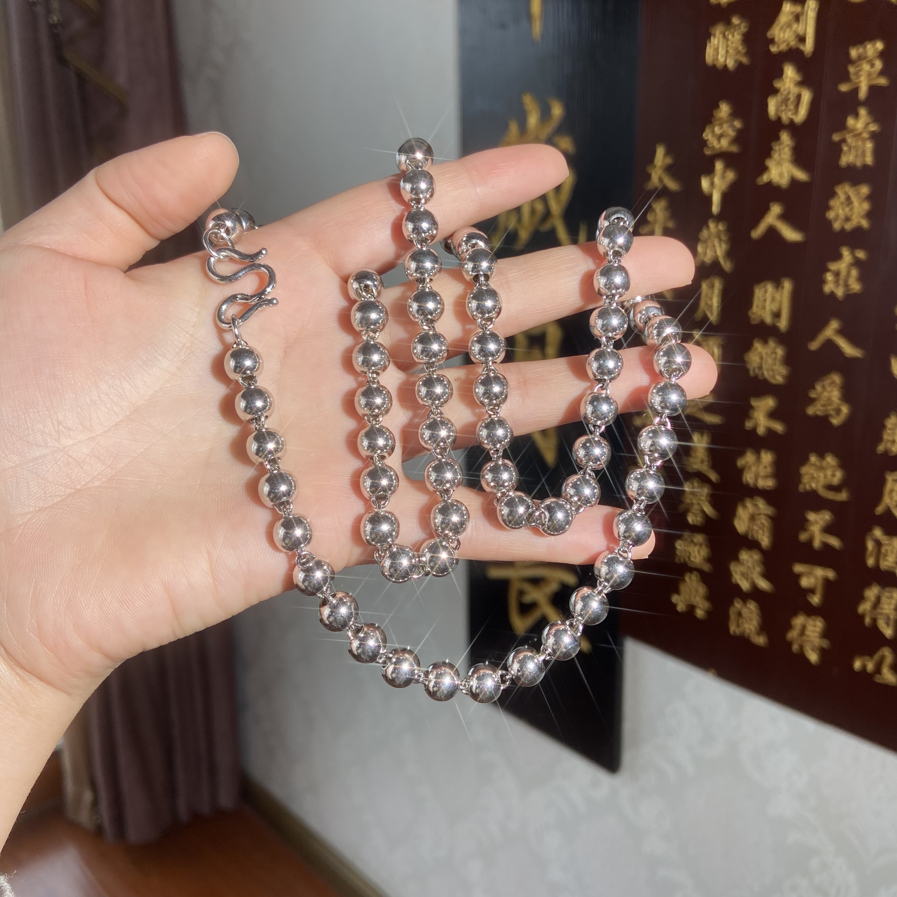 链子925银 圆珠链经典大气款潮男必备轻奢999送男友礼物潮