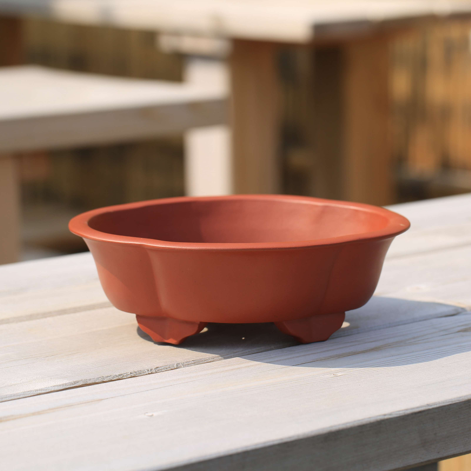 小品花盆特大号圆形红色家用捡漏盆景花盆清仓集合行山居紫砂5#盆