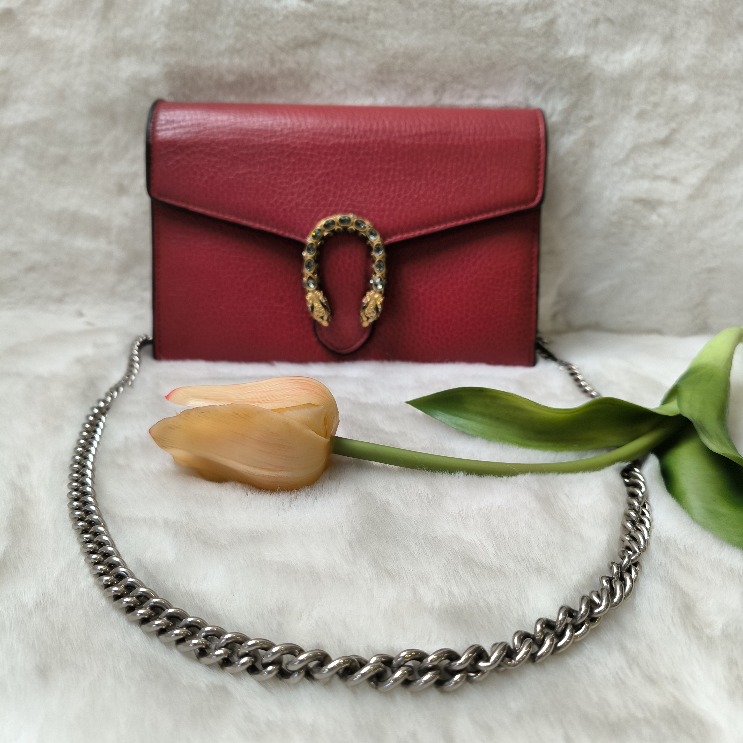 95新 GUCCI/古驰 魔镜/Gucci红色钻扣酒神woc SY/330030