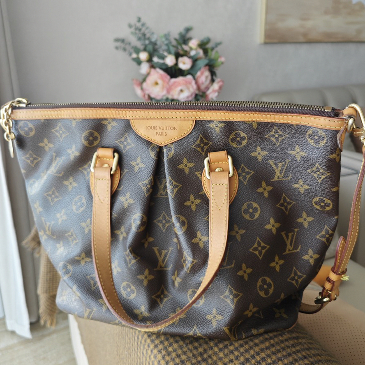 95新 LouisVuitton/路易威登 老花小号派拉蒙手提斜挎包 鱼鱼