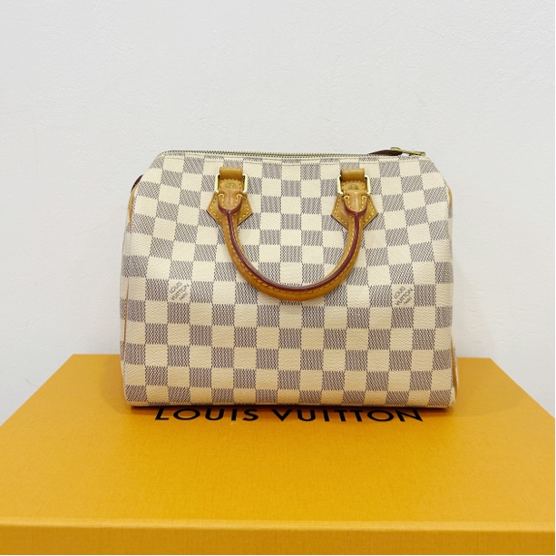 95新 LouisVuitton/路易威登 SZ/LV白棋盘波士顿25/685