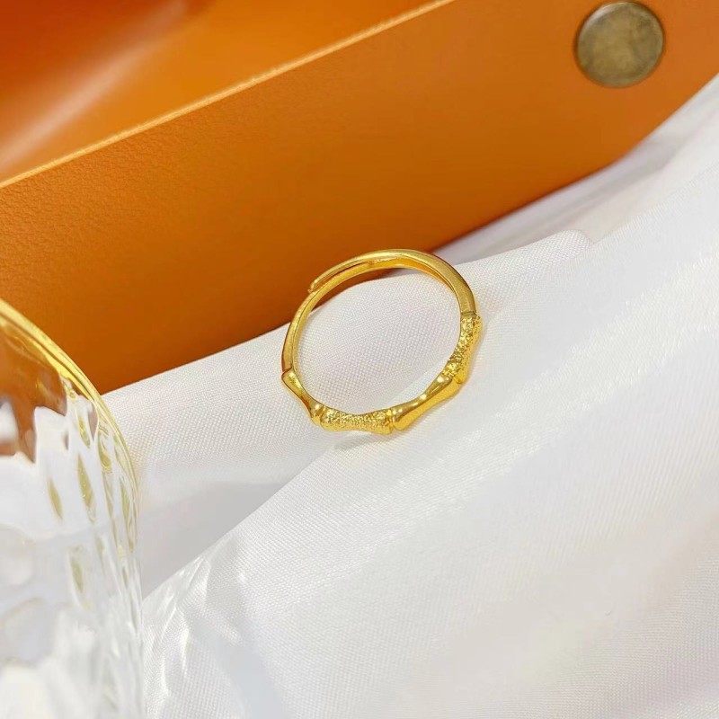 铜合金戒指 D708  菱形时尚百搭戒指简约轻奢素款 开口 内径6cm