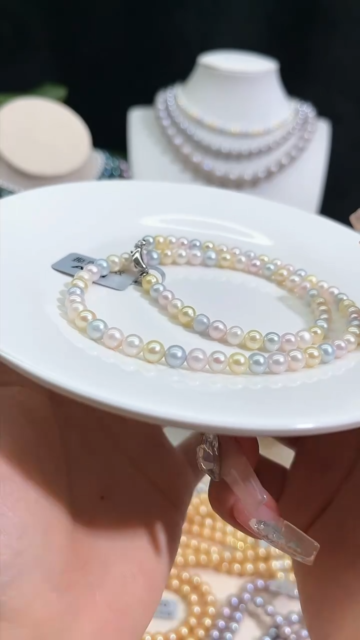 【闪购商品】海水珍珠颈饰银S925镶嵌糖果