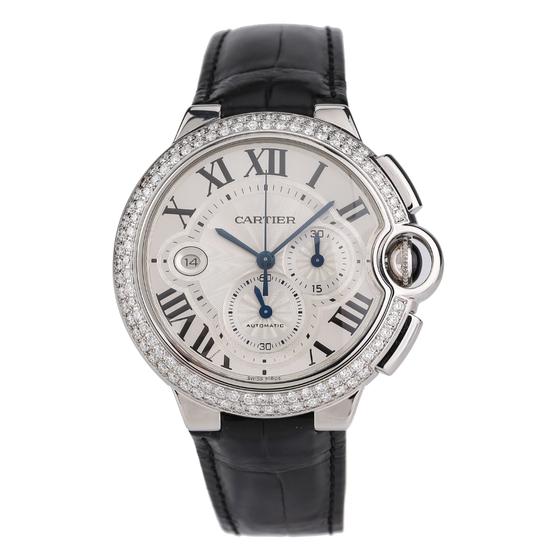 95新 Cartier/卡地亚 总价36000自动男表W6920003表径44后镶钻