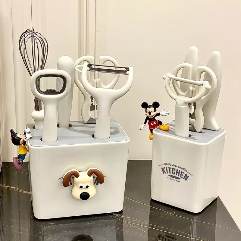 实用厨房收纳小工具组合套装带收纳座削皮刀水果刀家用打蛋器厨具