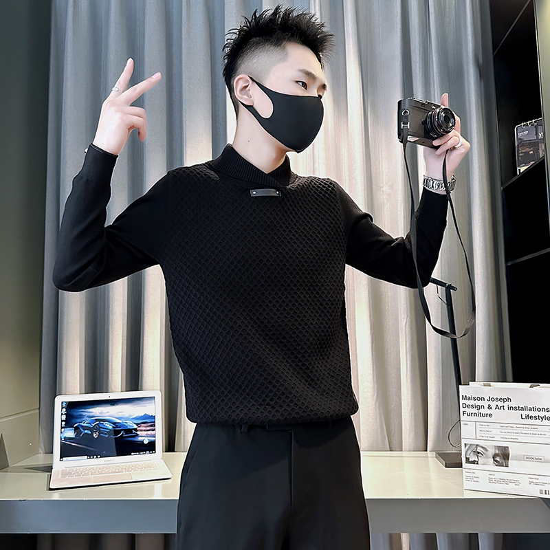 高级感毛衣男秋冬款潮牌痞帅青年针织衫2023年新款男士内搭打底衫