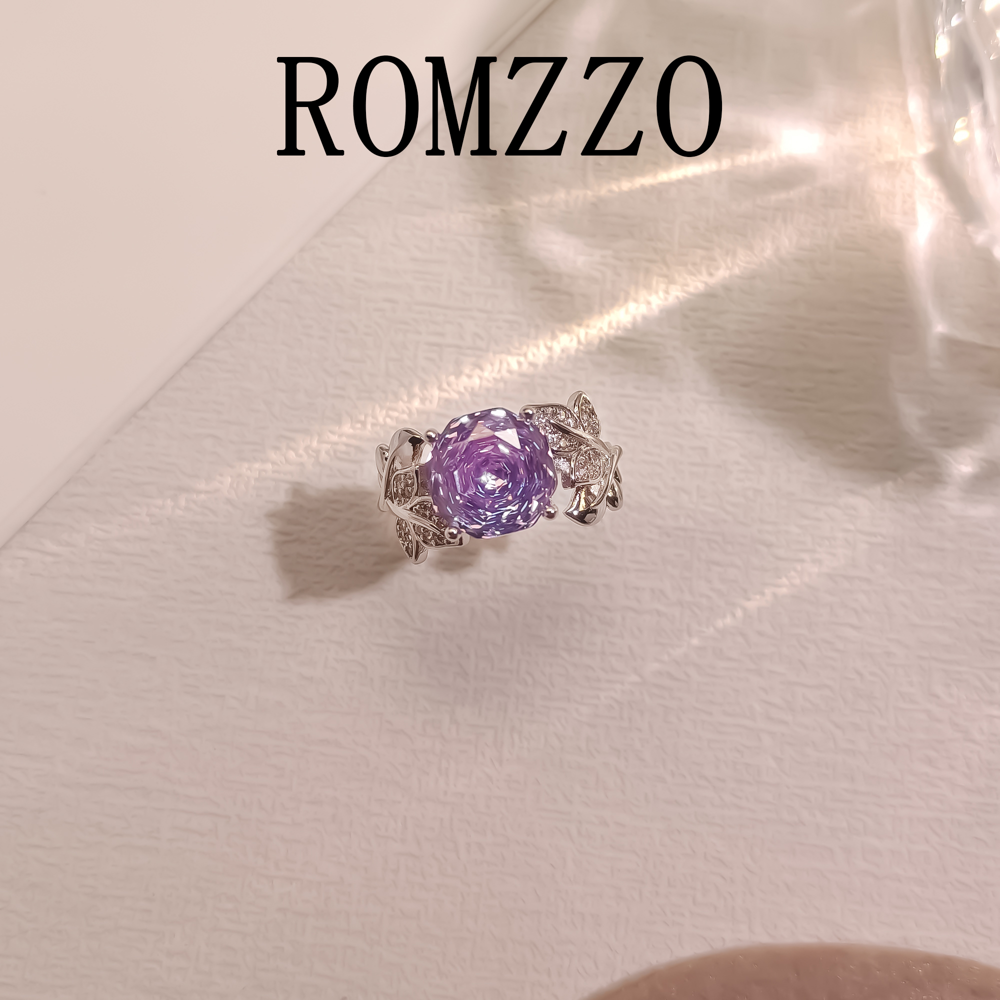 铜合金合成锆石戒指 WGTL-001260【紫芒仙境】戒指优雅欧美时尚简约