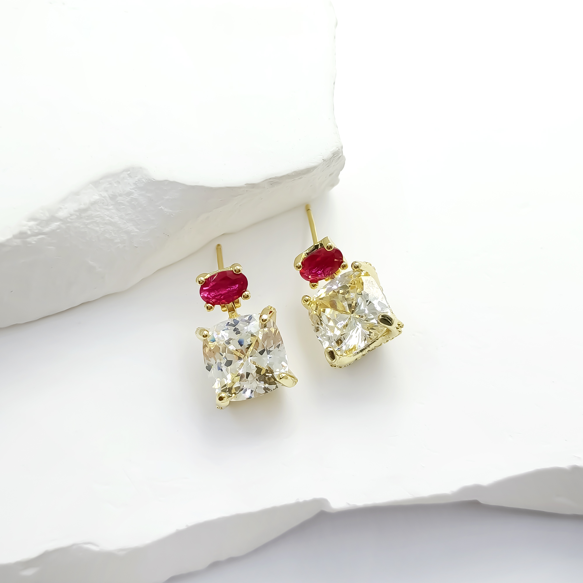 铜合金合成锆石耳饰 FXLM-55879 耳饰个性简约小众简约欧美