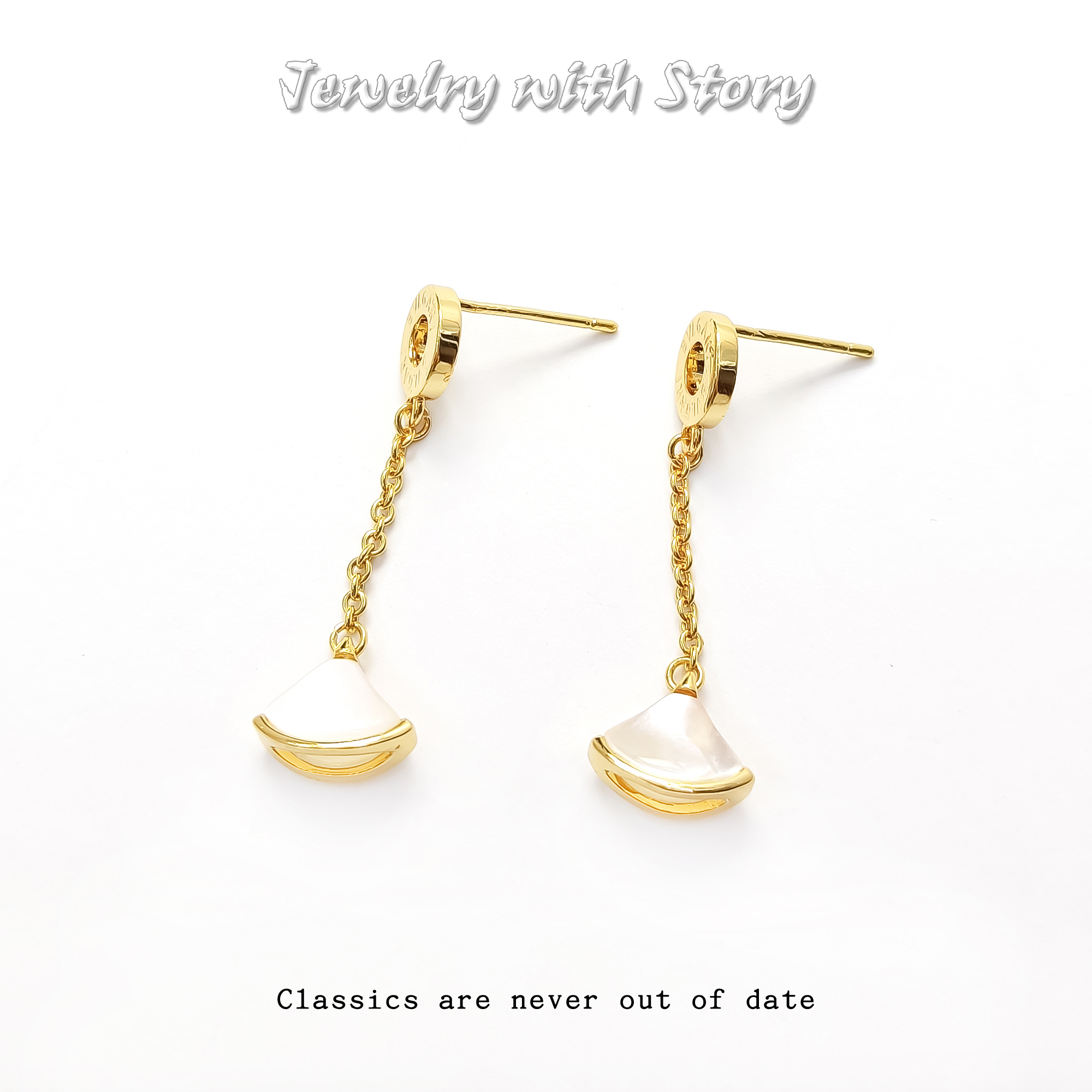 铜合金合成锆石耳饰 YLF-55934 耳饰欧美简约镶嵌百搭时尚气质