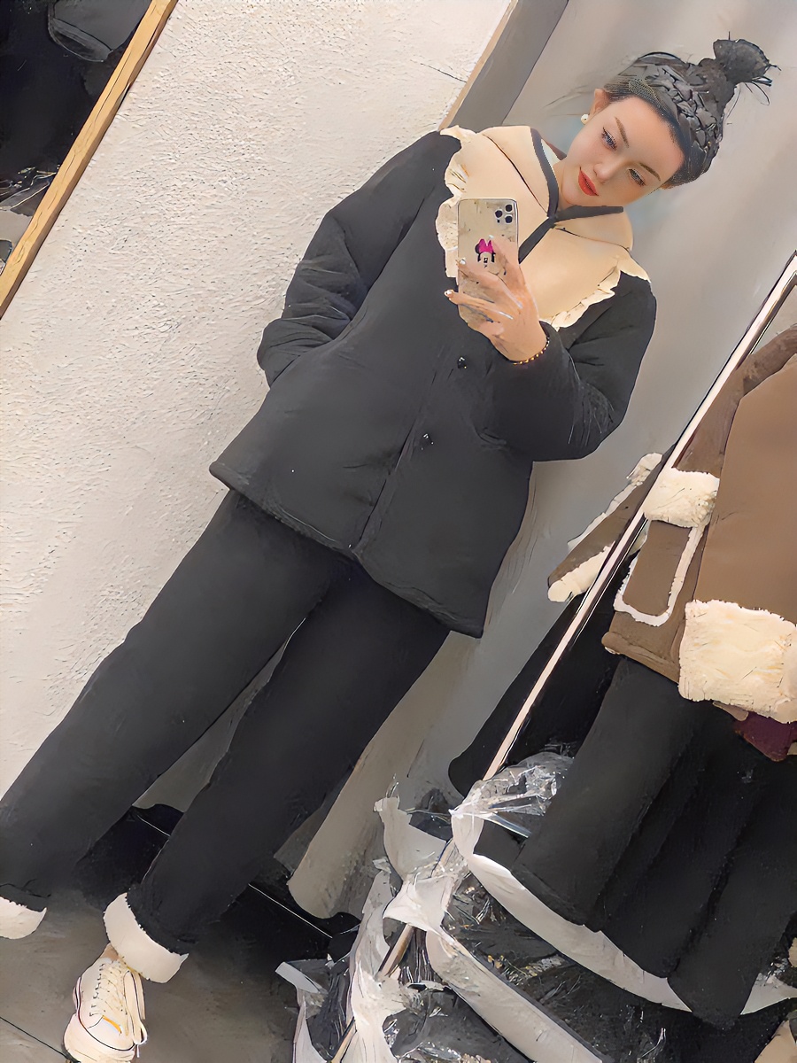 24冬季连帽睡衣套装显瘦保暖加厚可外穿家居服两件套时尚女士休闲