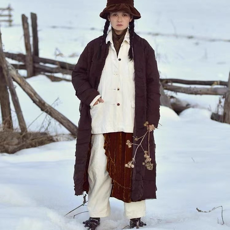 妝點家  左岸迷香  棉服 22FW/ 8020  丝 中长款复古时尚外套