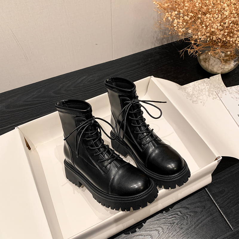 【主播推荐】小个子小码定制女靴313233厚底英伦风短靴秋冬马丁靴