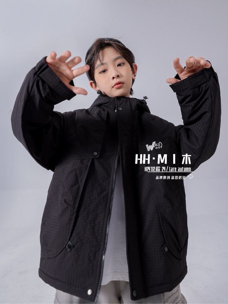 宽松舒适黑色棉服