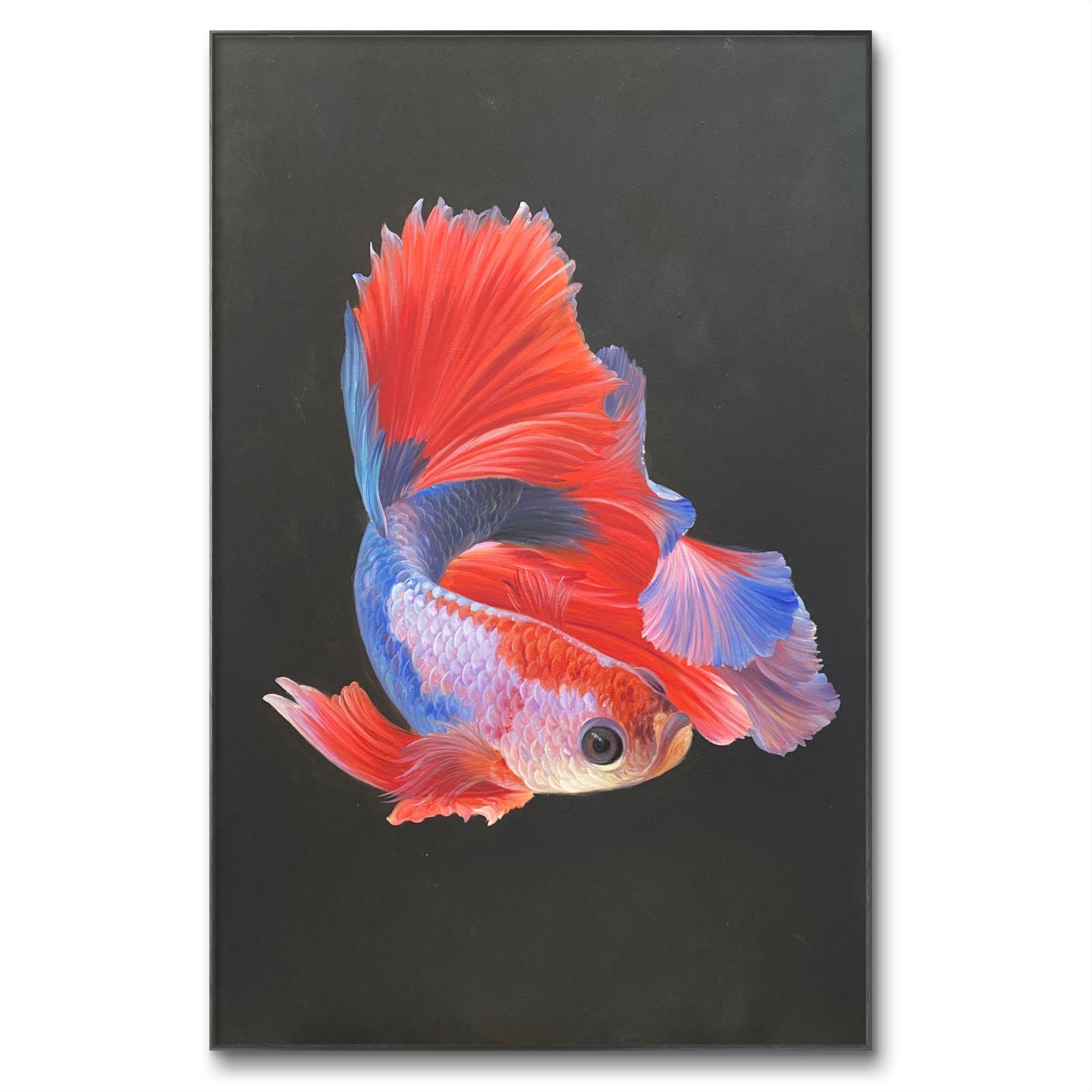 写实蝴蝶鱼60cm*90cm油画布手绘油画