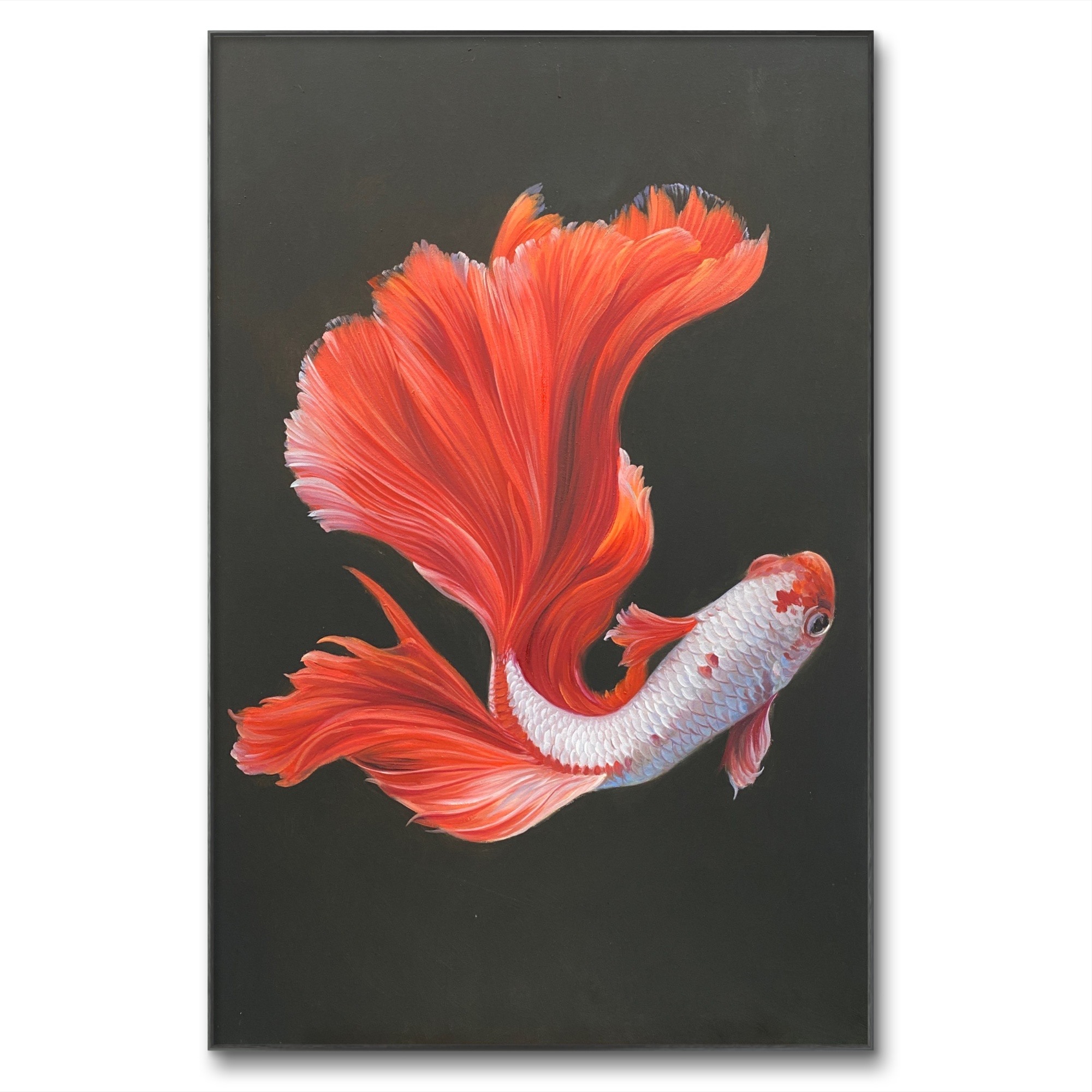 写实蝴蝶鱼60cm*90cm油画布手绘油画