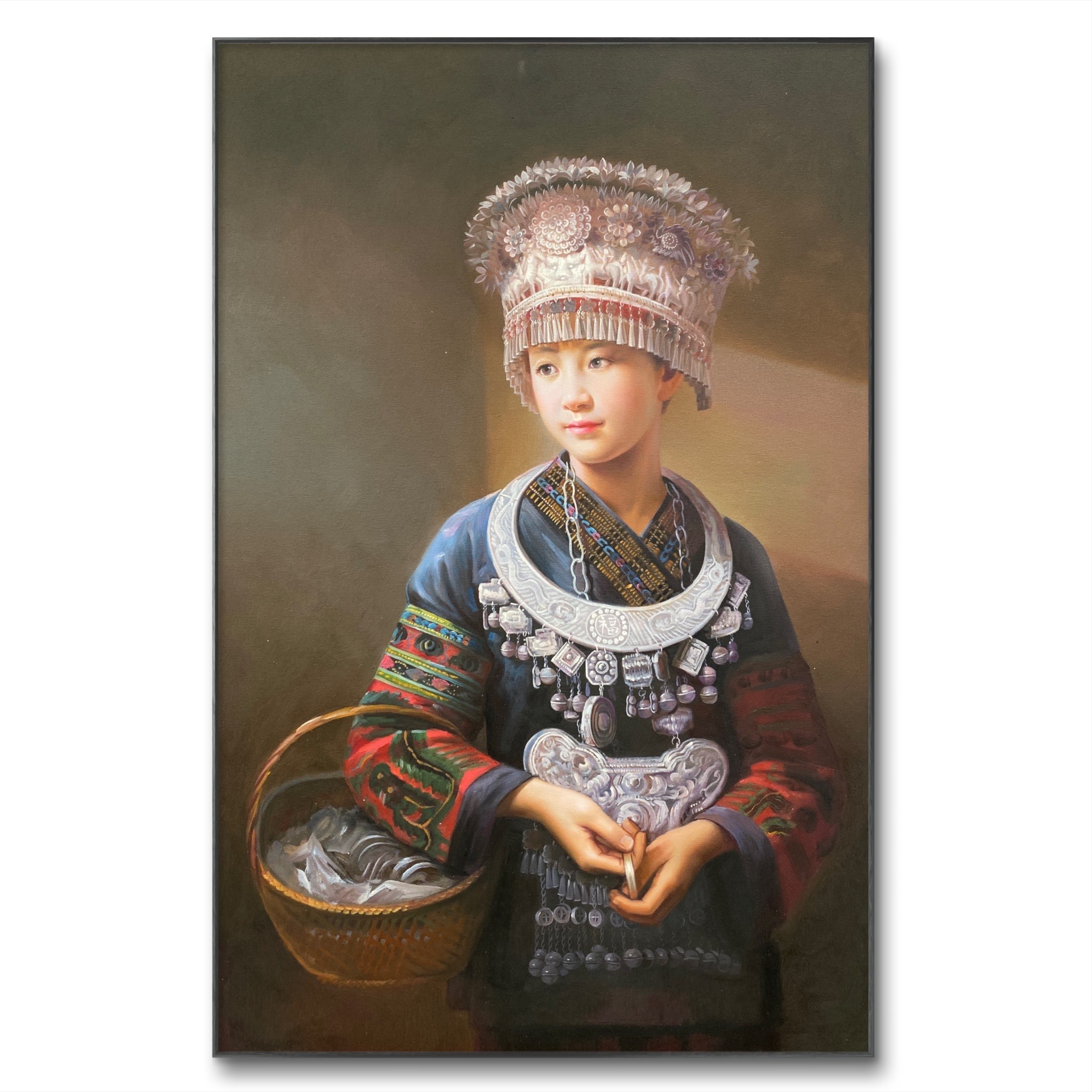 苗族人物60cm*90cm油画布手绘油画
