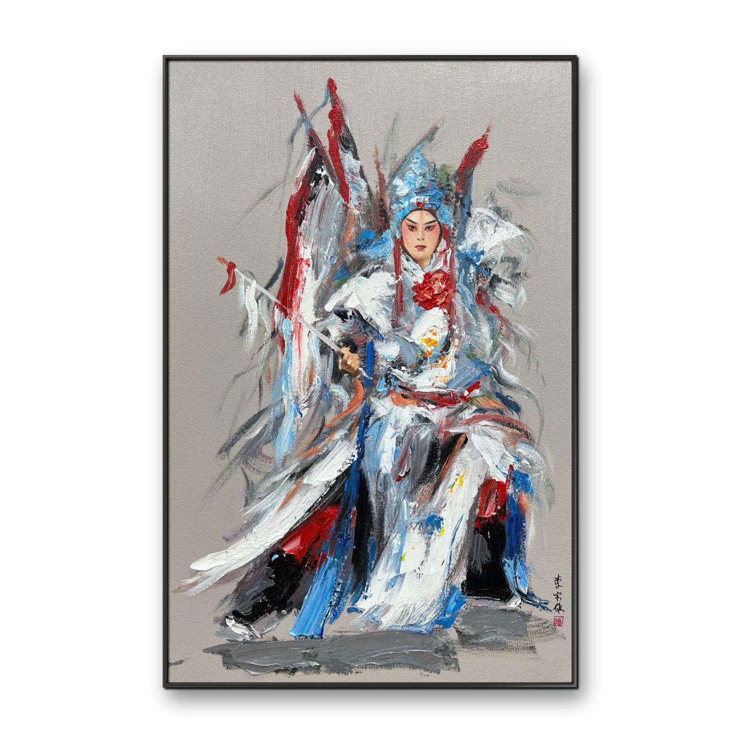 原创手绘钟馗人物油画40cm*60cm玄关装饰画现代简约客厅挂画