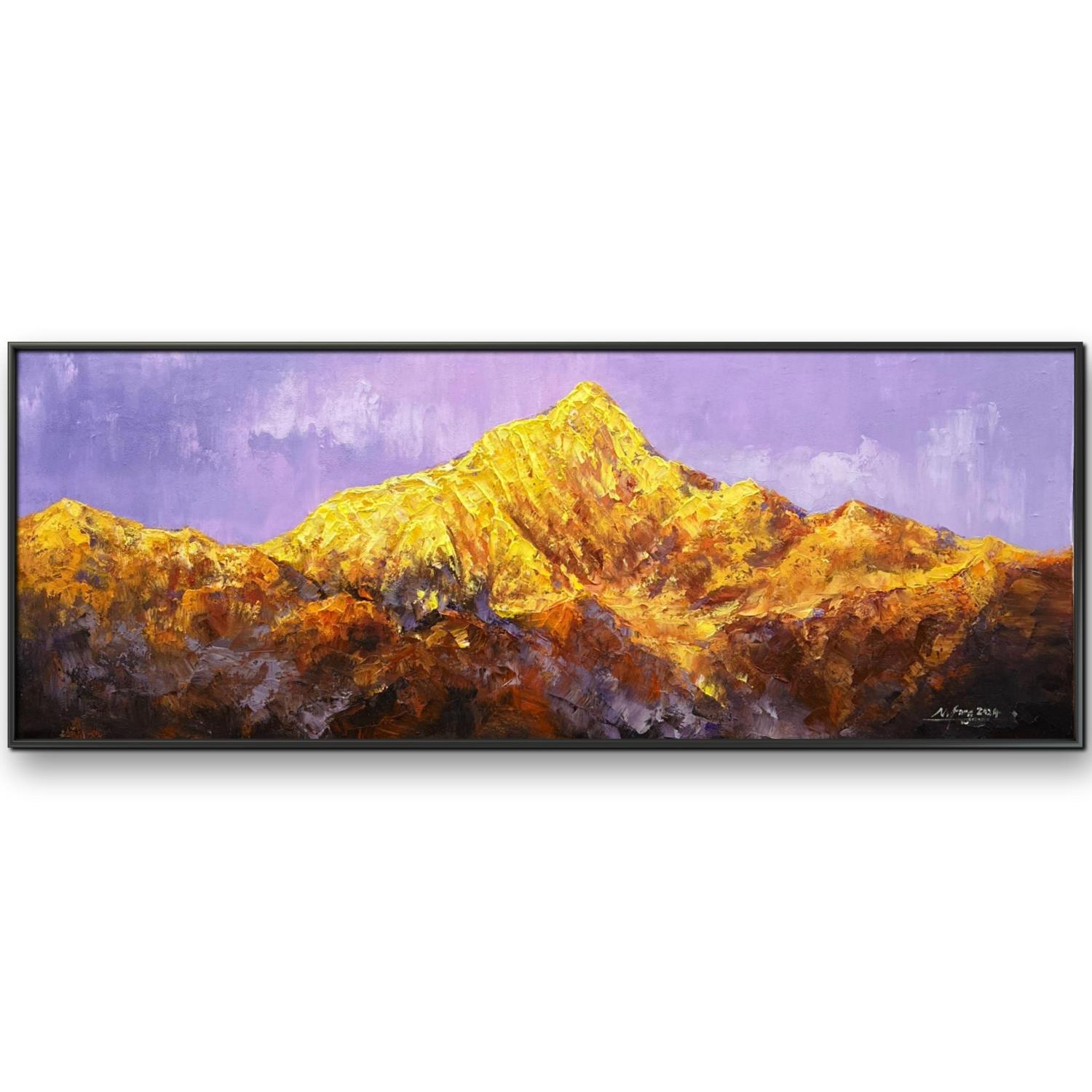 刮刀金山70cm*180cm油画布手绘油画