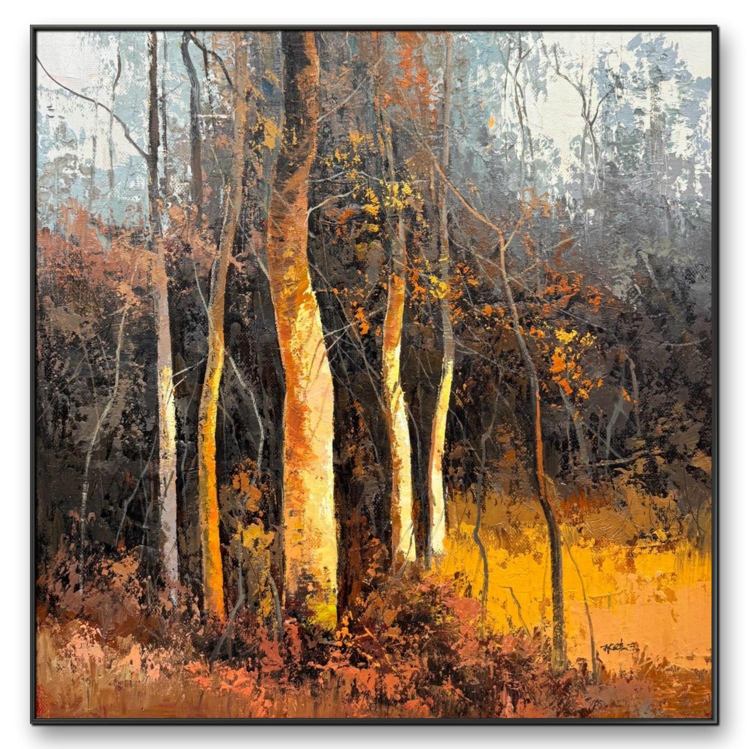 印象树林80cm*80cm油画布手绘油画