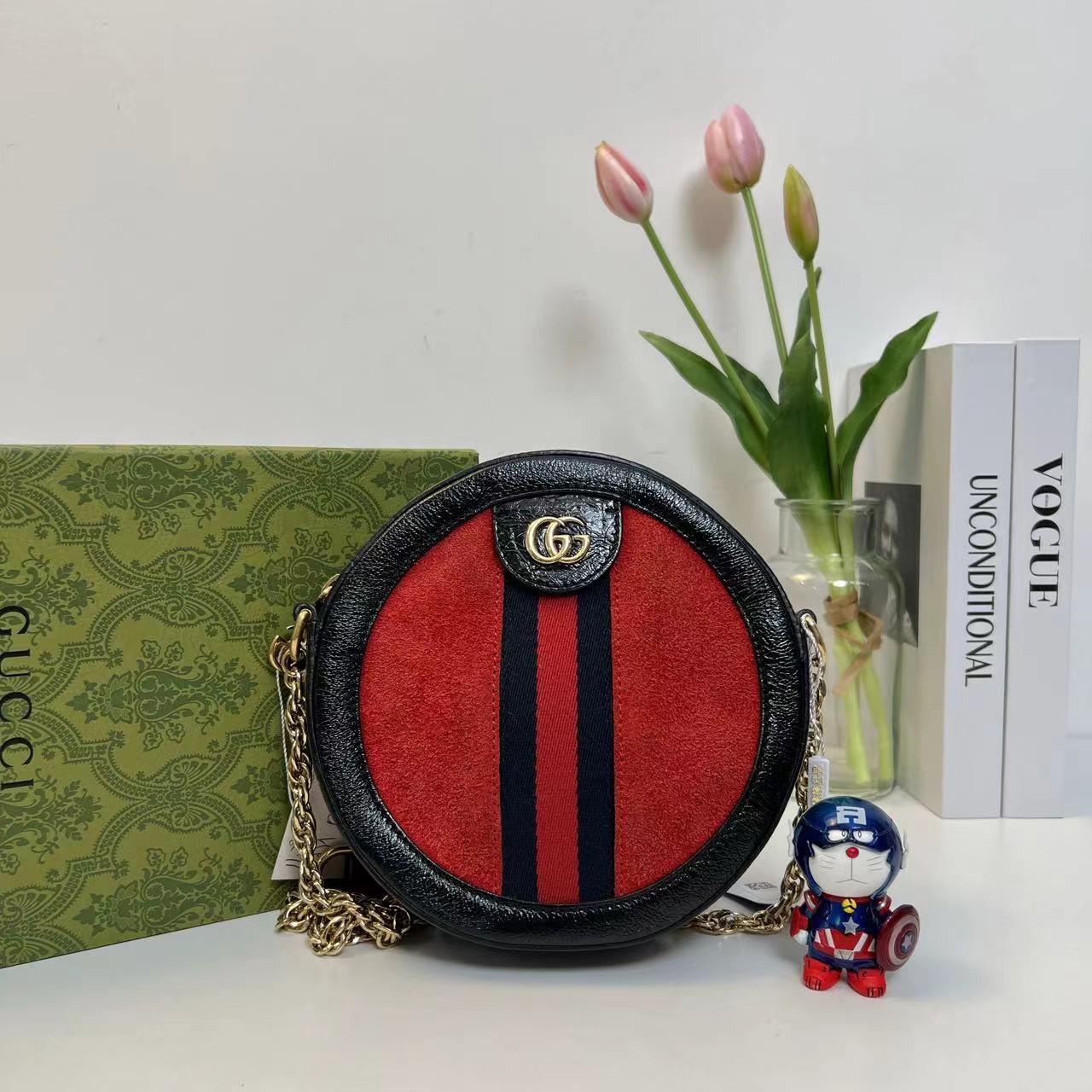 95新 GUCCI/古驰 多多奢品/古驰圆饼斜跨包/95新