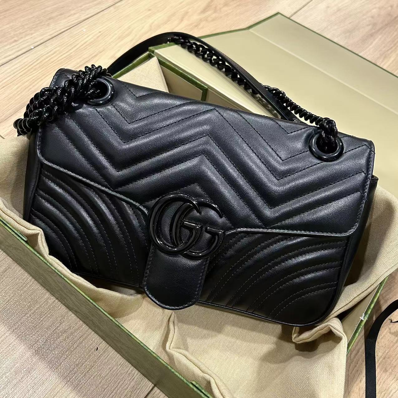 95新 GUCCI/古驰 多多奢品/古驰马蒙26单肩斜挎包/98新
