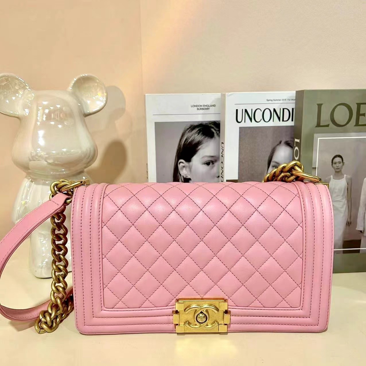 95新 Chanel/香奈儿 泡泡专属/香奈儿牛的leboy芯片款斜挎包/98新