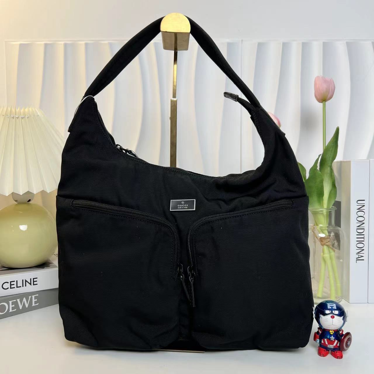 95新 GUCCI/古驰 多多奢品/古驰尼龙单肩包/95新
