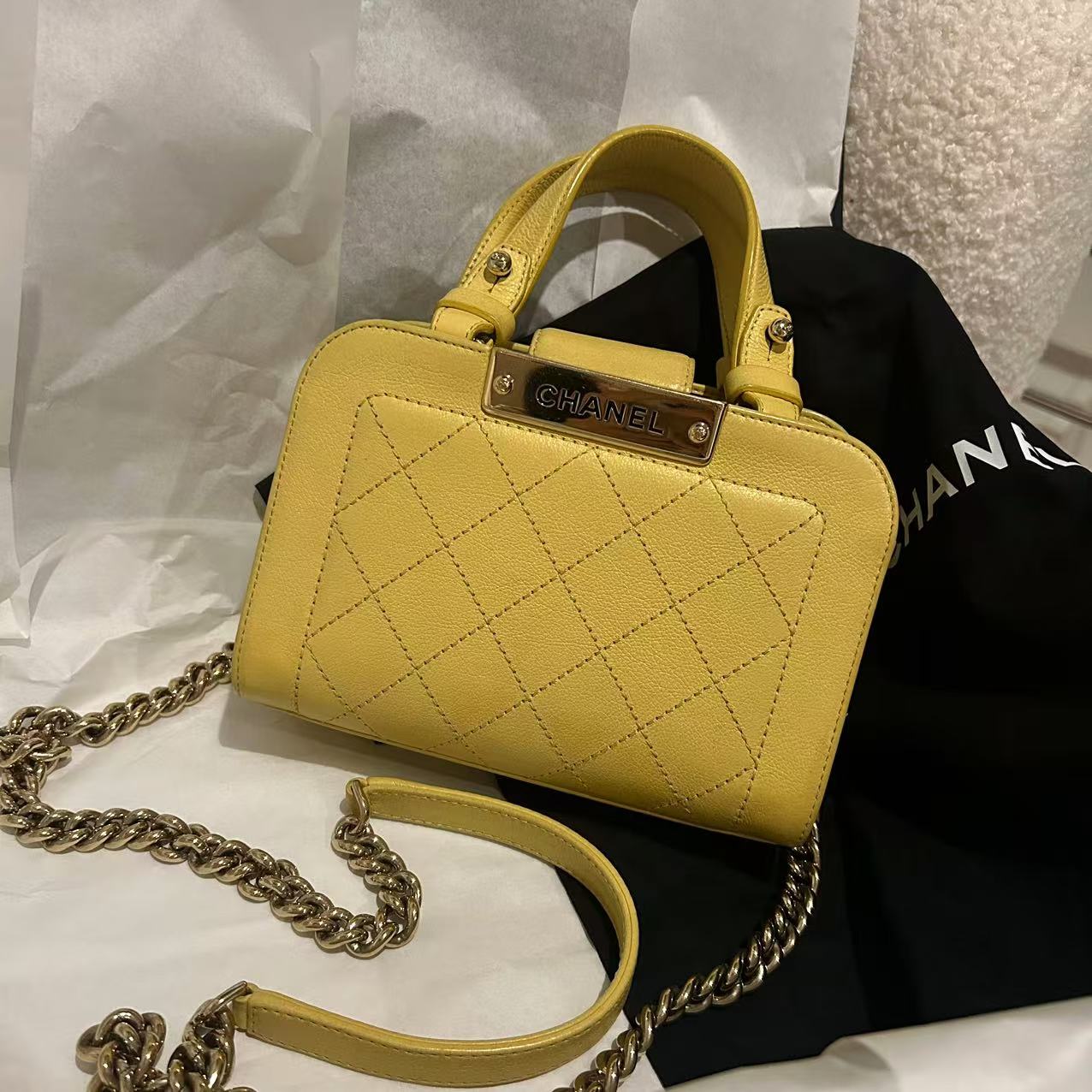 99新 Chanel/香奈儿 多多奢品/香奈儿cc小金条斜跨手提包/99新