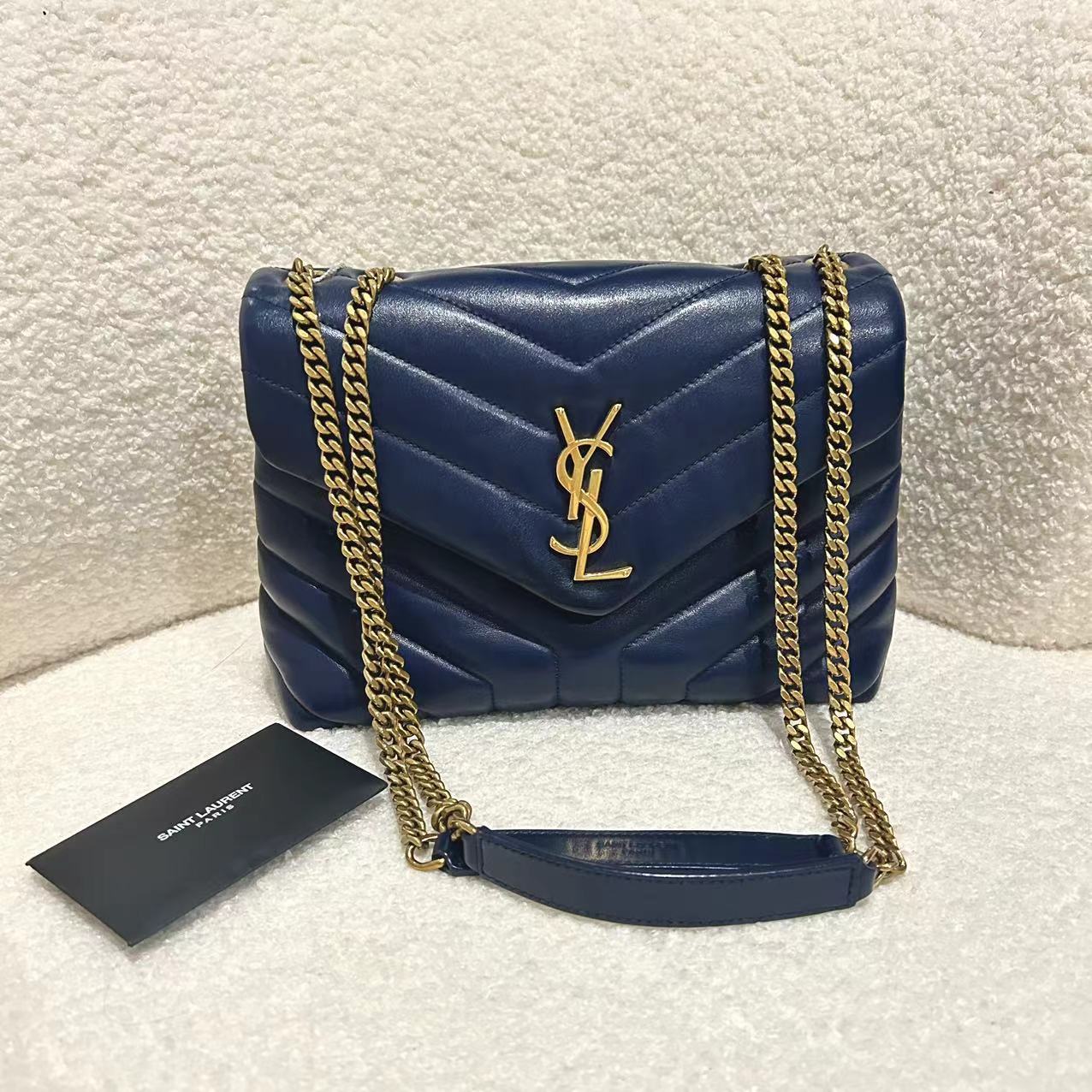 95新 YSL/圣罗兰 多多奢品/圣罗兰新款D扣豆腐斜挎包/98新