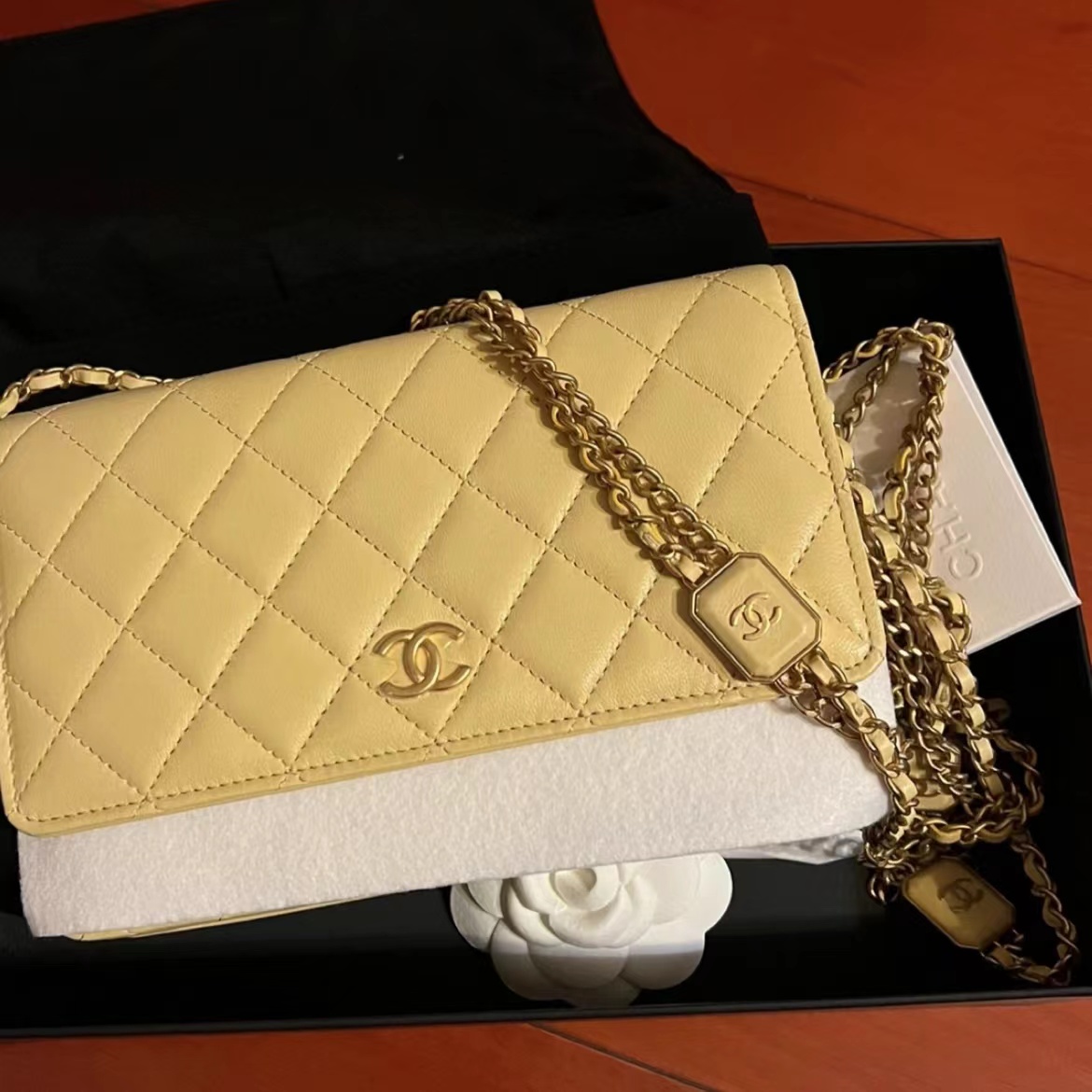 全新未使用 Chanel/香奈儿 多多奢品香奈儿珐琅扣woc包赵露思同款