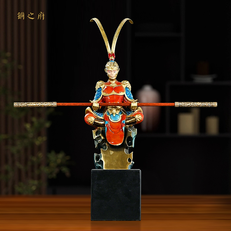 全铜斗战胜佛齐天大圣孙悟空摆件创意中式玄关办公室桌面装饰摆件