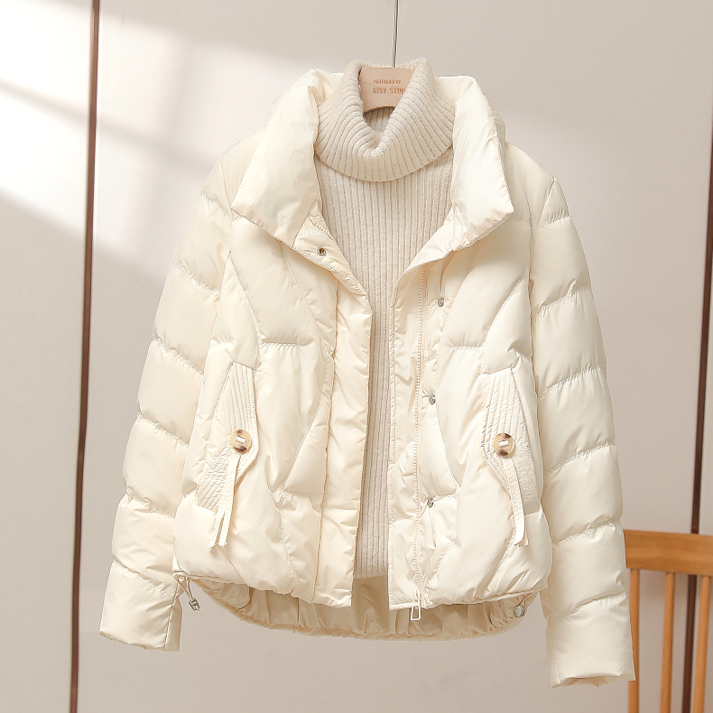 羽绒衣服高端羽绒服2024年冬季新款羽绒羽绒棉女短款立领修身气质