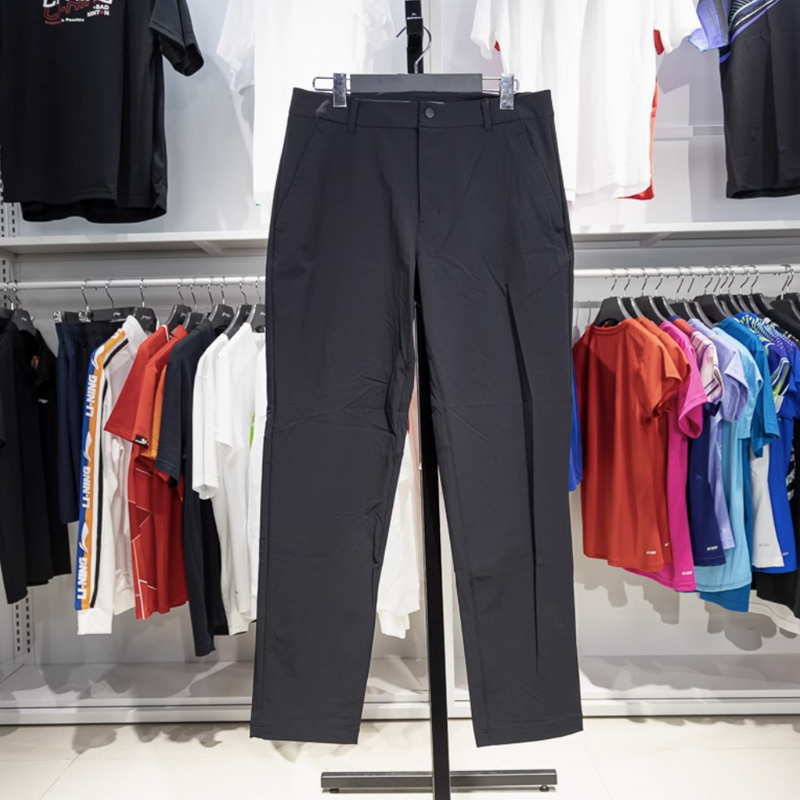 李宁休闲裤男子健身训练速干透气直筒运动长裤AYKU563-B品