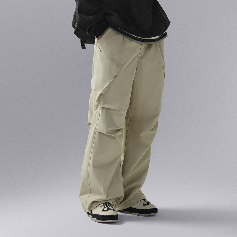 李宁CF溯运动裤秋男子时尚透气直筒宽松户外运动长裤AYKU713-B品