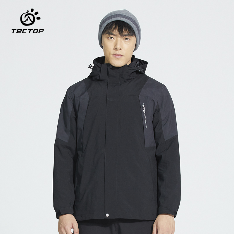 探拓男款秋冬季舒适保暖通勤户外休闲运动三合一冲锋衣1245129CF