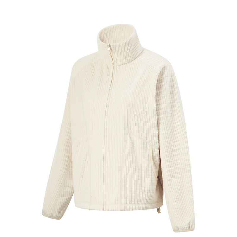 李宁女健身系列春秋开衫无帽摇粒绒卫衣宽松保暖外套AWDU362-B品