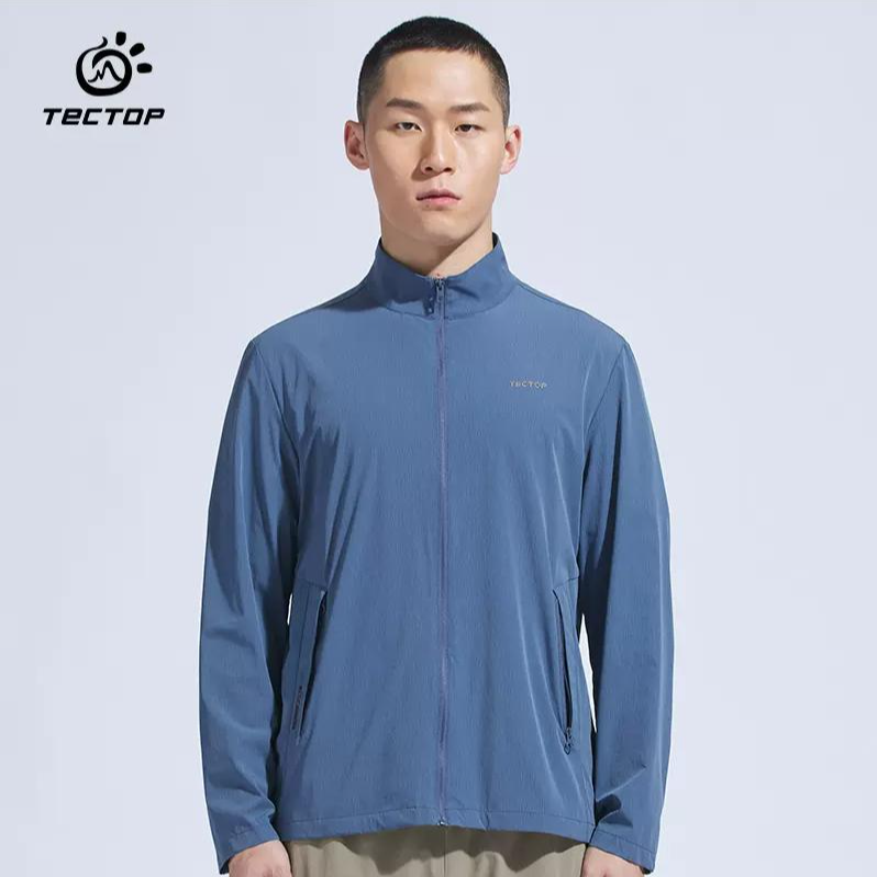 探拓户外春夏季轻薄风衣男式运动休闲旅行立领弹力外套AEB610163