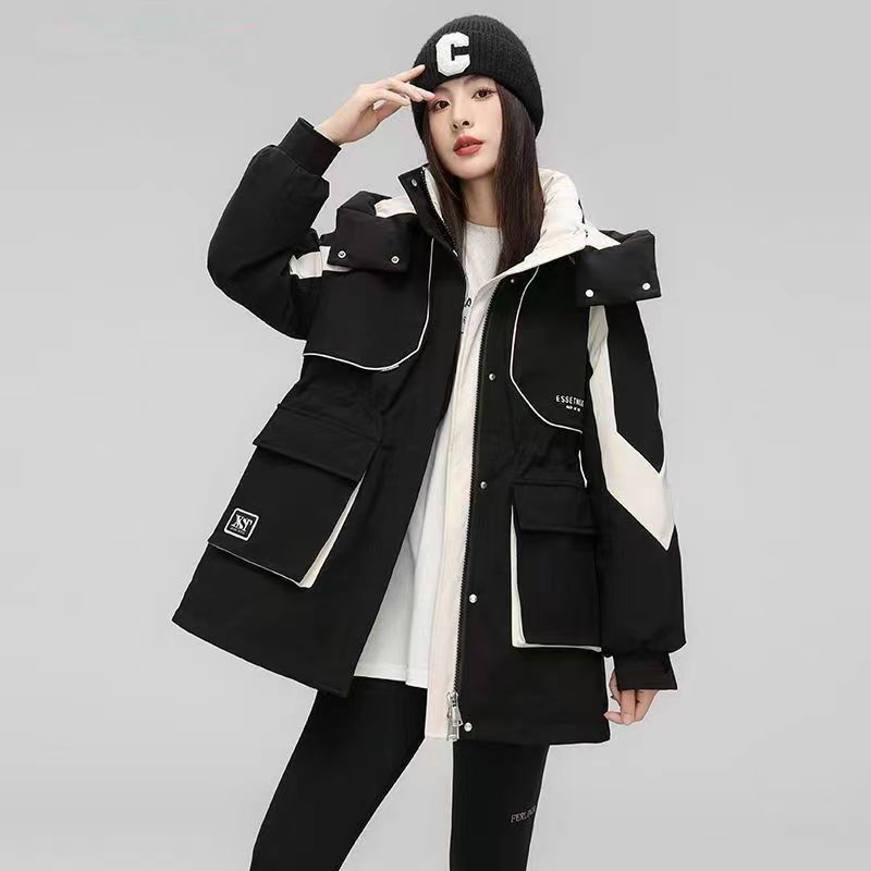 波司断码派克服女2023新羽绒服冬季加厚保暖收腰显瘦白鸭绒外套冲