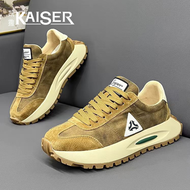 凯撒官方正版男鞋秋季厚底耐磨休闲老爹鞋男士百搭增高运动阿甘鞋