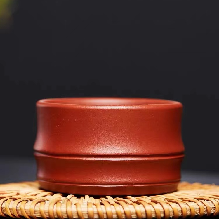 宜兴紫砂原矿竹节品茗杯拍一发二