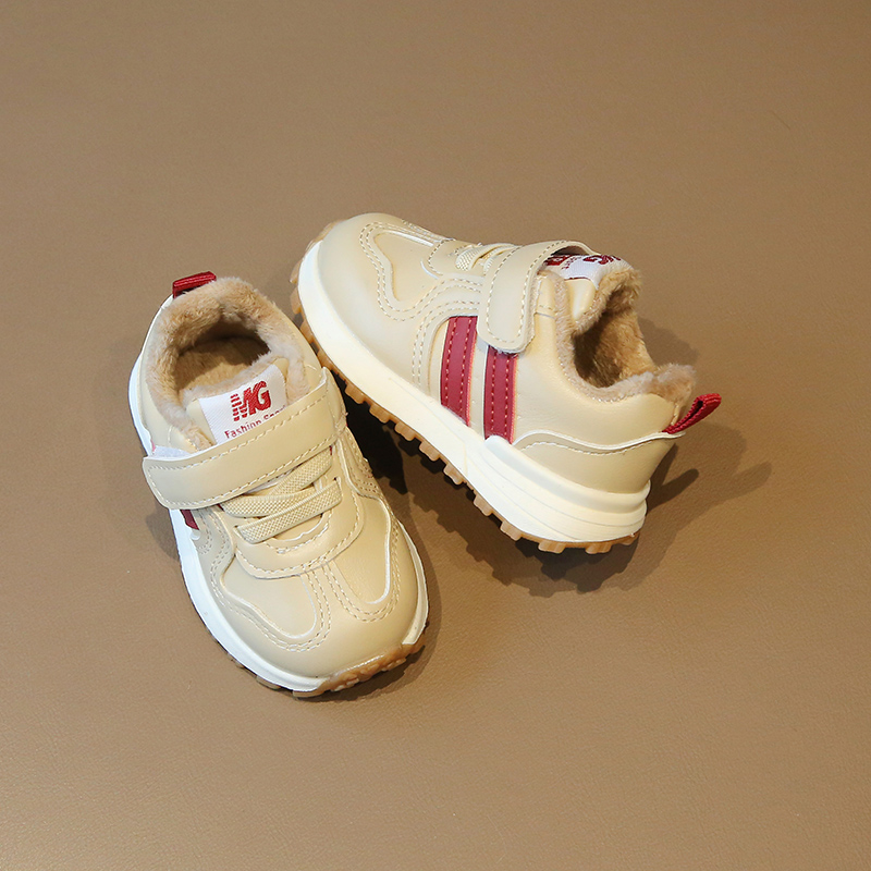 嘤嘤熊仔婴儿软底学步鞋冬季防滑男宝宝二棉运动鞋魔术贴女小童鞋