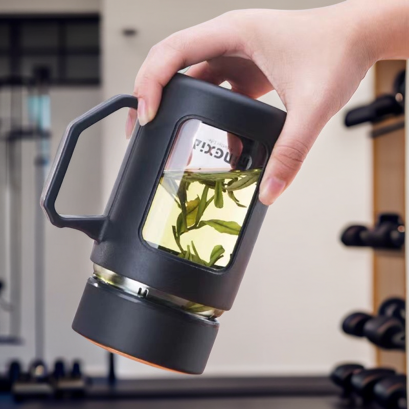 2023新款茶水分离玻璃杯男女泡茶杯茶杯防爆防烫过滤茶水杯防摔
