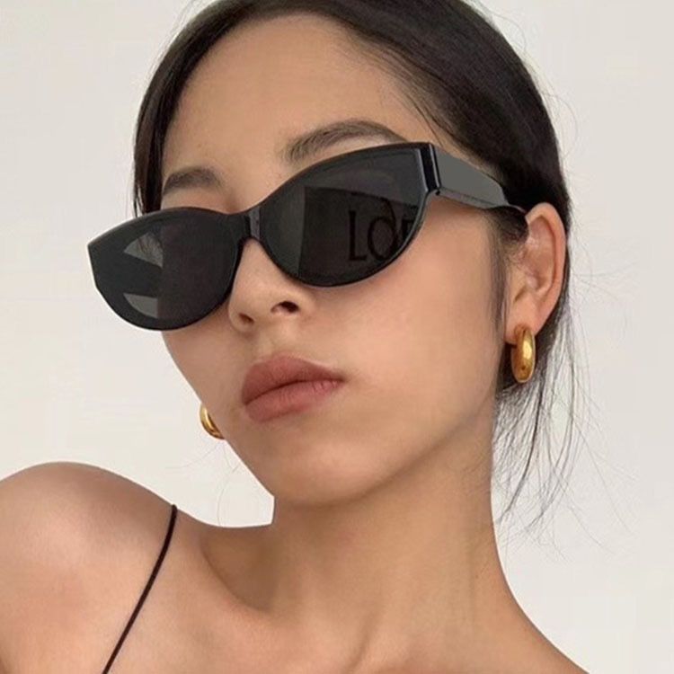 猫眼墨镜复古男女2023网红凹造型拍照时尚防紫外线简约偏光太阳镜