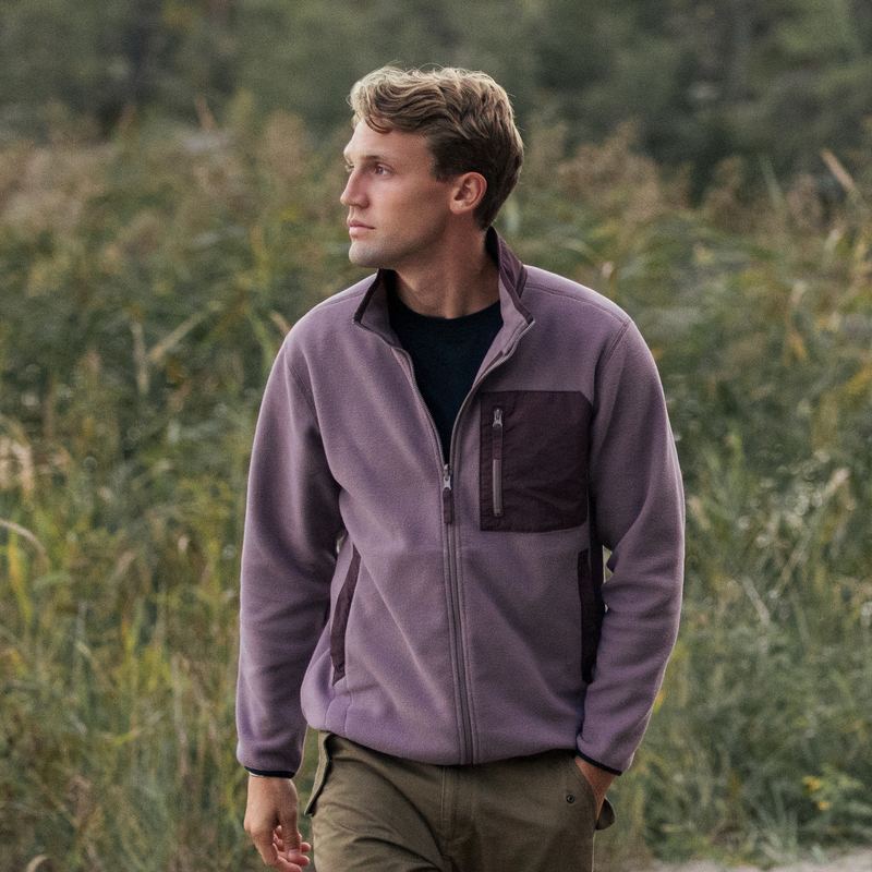 AKCLUB男士秋冬复古摇粒绒轻便户外运动保暖简约立领夹克 2404227