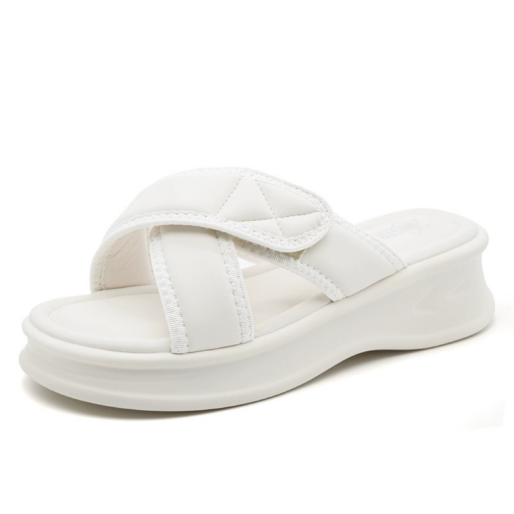 夏季新款2612厚底一字带交叉鞋拖女鞋23X