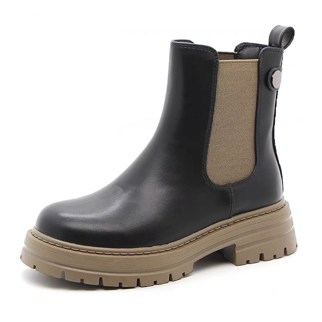 冬季3760加绒切尔西时尚厚底短靴23D