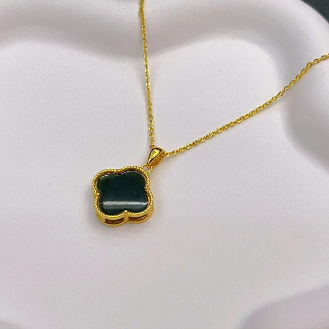 【杰哥专属】新疆和田玉幸运草吊坠K177（赠包装，赠链）