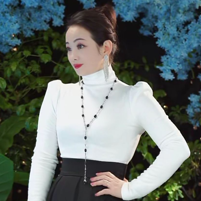 非金属仿珍珠项链 【玉儿同款】YUMEILUXE毛衣链 长款链 天然石项链