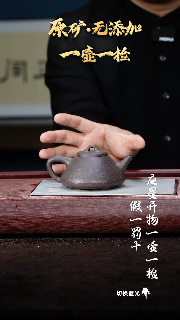 【闪购商品】紫砂茶壶003  四井黑紫泥子冶石瓢200cc